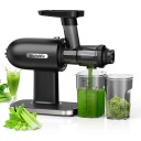 Extractor de Jugo Lento Horizontal BioloMix Prensado en Frío Con Función de Reversa y Funcionamiento Silencioso Negro Para Frutas y Verduras de Hoja 6
