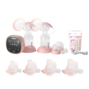 Extractor de leche eléctrico portátil 4 modos 9 niveles pantalla LED batería 2200 mAh rosa inalámbrico para lactancia 2