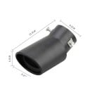 Extremidade do escape 13,3 cm Curva Inlet 6,3 cm Outlet 8,2 cm Cobertura metálica universal em aço inox para carros com fixação dupla 2