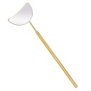 Eyebrow Extension Mirror 14 x 5 x 2.5 cm Magnifying Moon Shape Stainless Steel Non-Slip Makeup Mirror with Film Cosmetic Tool 4