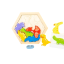 Fa 3D puzzle dinoszauruszok 18.5 x 16.5 cm Oktató összerakós játék gyerekeknek Gondolkodás és motorika fejlesztése Szórakoztató tanulás ősi motívummal 4