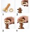 Fa puzzle egy kulcs alakú 4