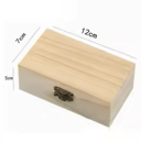 Fából készült tároló doboz fedéllel 12 x 7 x 5 cm természetes doboz apróságokhoz ékszerekhez otthoni és asztali rendszerező 3