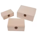 Fából készült tároló doboz fedéllel 17,5 x 12,5 x 8 cm természetes doboz apróságokhoz ékszerekhez otthoni és asztali rendszerező 3
