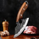 Faca de carne forjada à mão 19,2 cm Faca de talhante para atividades ao ar livre Cabo de madeira Lâmina em aço inoxidável Camping Churrasco Cozinha 4
