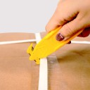 Faca de segurança para corte de caixas 14 cm Amarelo cortador ergonómico de cartão com lâmina coberta Faca de trabalho Armazém Abertura de caixas 4