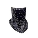 Face and Neck Scarf with Ear Loops 36 x 25 cm Lightweight Breathable Black Sun Protection Punk Gangster Design Outdoor Use 2