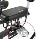 Fahrradsitz mit Rückenlehne 27 x 17,5 cm gepolstertes schwarzes Rücksitz für Beifahrer auf dem Gepäckträger 5