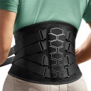 Faja lumbar negra con almohadilla suave Cinturón lumbar para la espalda baja Soporte espinal ligero Ayuda contra el dolor de espalda y la tensión muscular 1