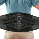 Faja lumbar negra con almohadilla suave Cinturón lumbar para la espalda baja Soporte espinal ligero Ayuda contra el dolor de espalda y la tensión muscular 2