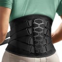 Faja lumbar negra con almohadilla suave Cinturón lumbar para la espalda baja Soporte espinal ligero Ayuda contra el dolor de espalda y la tensión 1
