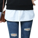 Fake Shirt Hem with Elastic Bottom Layer Under Sweater Decorative Layering Accessory Stylish Extended Look 6