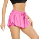 Falda corta de mujer con cordón y bolsillos, diseño monocromático, poliéster, spandex, falda de verano elástica con pantalones cortos 5