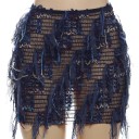 Falda corta de punto transparente con borlas, minifaldas sexys para mujer, falda ajustada para playa y fiestas, falda transparente de verano 4
