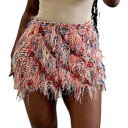 Falda corta de punto transparente con borlas, minifaldas sexys para mujer, falda ajustada para playa y fiestas, falda transparente de verano 1