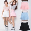 Falda corta plisada para mujer en estilo japonés Falda de verano con cierre lateral Corte corto por encima de la rodilla Poliéster 6