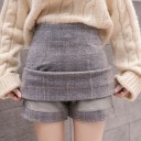 Falda de cuadros para mujer con pantalón corto 2 en 1 6