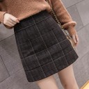Falda de cuadros para mujer con pantalón corto 2 en 1 2