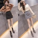 Falda de cuadros para mujer con pantalones cortos 2 en 1 Corte acampanado Cintura alta Longitud mini Algodón con poliéster Falda cómoda 6