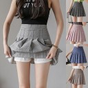 Falda de cuadros para mujer con pantalones cortos 1