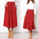 Falda de lunares de cintura alta para mujer 7