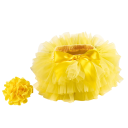 Falda de niña Unicolor con fruncido y lazo Encaje Por encima de la rodilla Algodón Falda festiva con flor en la muñeca 8