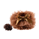 Falda de niña Unicolor con fruncido y lazo Encaje Por encima de la rodilla Algodón Falda festiva con flor en la muñeca 7