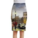 Falda lápiz estampada para mujer A1931 10