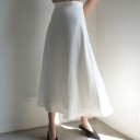 Falda larga de mujer color blanco 3