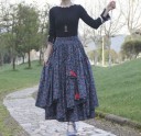 Falda larga de mujer con estampado A1982 14