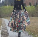Falda larga de mujer con estampado A1982 2