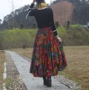 Falda larga de mujer con estampado A1982 3