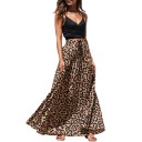 Falda larga de mujer con estampado de leopardo 2