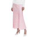 Falda larga de satén de verano para mujer con estampado floral, falda larga holgada con cintura alta, falda floral elegante para verano 3