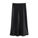 Falda larga de satén para mujer con cintura alta Elegante falda maxi para fiesta de verano Falda de satén Material suave y brillante 1