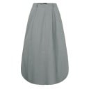 Falda maxi de algodón para mujer con bolsillos laterales Corte voluminoso de globo con pliegues en la cintura Cintura con botón Falda 3
