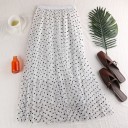 Falda midi de tul con lunares para mujer 2