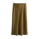 Falda midi elegante ajustada de cintura alta para mujer Falda tubo elegante para el trabajo y la fiesta Moda de oficina Otoño Primavera 5