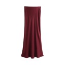 Falda midi elegante ajustada de cintura alta para mujer Falda tubo elegante para el trabajo y la fiesta Moda de oficina Otoño Primavera 3