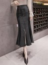 Falda midi vaquera de cintura alta para mujer 5