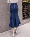 Falda midi vaquera de cintura alta para mujer 2