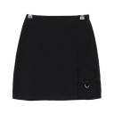 Falda mini asimétrica negra para mujer Falda de algodón con corte ajustado Dobladillo asimétrico Se ajusta en la cintura Para uso diario 2
