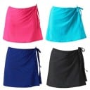 Falda mini envolvente para mujer con atado en el lateral Corte acampanado ligeramente ampliado Parte delantera superpuesta Poliester 5