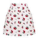 Falda mini para mujer con estampado integral Corte acampanado Cierre con cremallera Algodón con spandex Motivos coloridos de frutas y del mundo 6