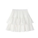 Falda plisada de corte A para mujer con volantes Minifalda de capas con cintura elástica Falda elegante para uso diario y fiestas 4