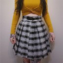Falda plisada de mujer con cintura alta 2
