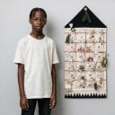 Fali adventi naptár Textil zsebekkel Házformájú 24 rekesz 48,5 x 119 cm Felfüggesztő hurok Ajándékok és édességek gyerekeknek 4