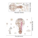 Fali dekoráció a gyerekszobába 75 x 48,7 cm Nyúl és medve a lufiban átlátszó vinylból könnyű telepítés 2