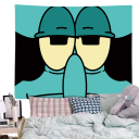 Fali tapéta 90 x 150 cm Tintahal Rajzolt függő textil Dekoráció Szoba Esztétikai gobelin textil Hálószoba Háttér 2