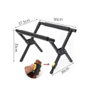 Fällbar campingställning med halkfri ram 50×37,5×35 cm lastkapacitet 50 kg justerbar längd svart för utomhusbruk 2